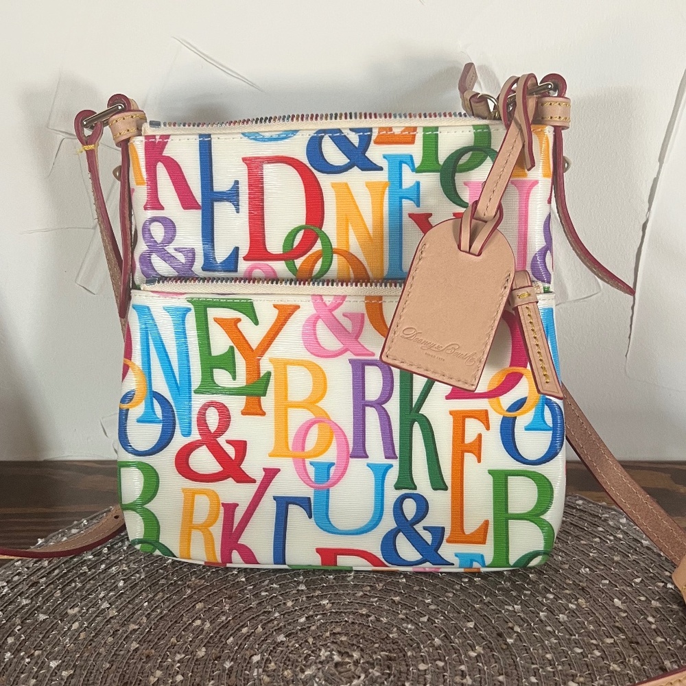 DOONEY & BOURKE DB Retro Grafica Purse Multi-Color Crossbody Letter Carrier Bag